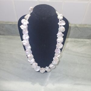Freshwater Petal Pearl Necklace & matching earrings